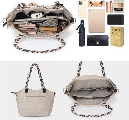 Sac À Bandoulière Ethnique Boho, Sac Fourre-Tout En Toile Pour Femme Avec Bandoulière Longue Réglable. Sac De Boulette De Grande Capacité De Fleurs Brodées Vintage Pour Femmes Et Filles