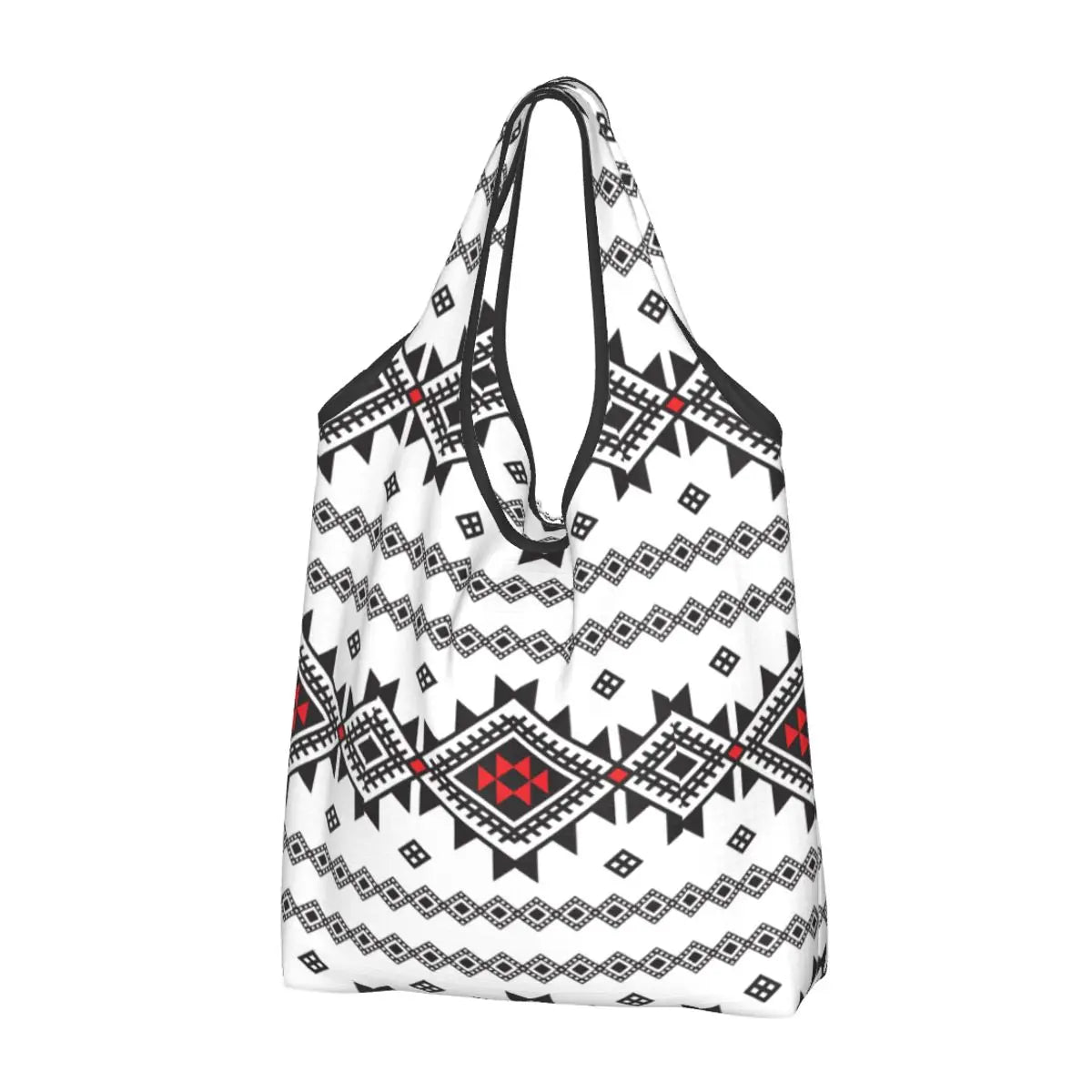 Custom Kabyle Jewelry Shopping Bags Women Portable Large Capacity Groceries Amazigh Carpet Berber Shopper Tote Bags