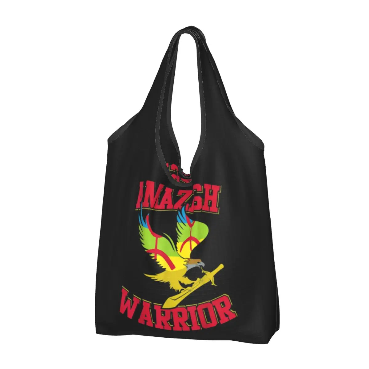 Custom Kabyle Jewelry Shopping Bags Women Portable Large Capacity Groceries Amazigh Carpet Berber Shopper Tote Bags